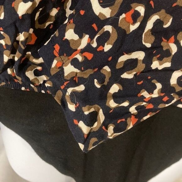 36-7 KORI black multicolor animal print thong rayon bodysuit L - Picture 4 of 10